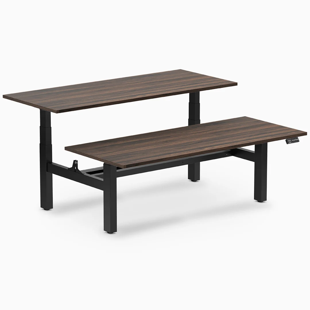 Desky Back to Back Melamine Sit Stand Workstation - Image 46