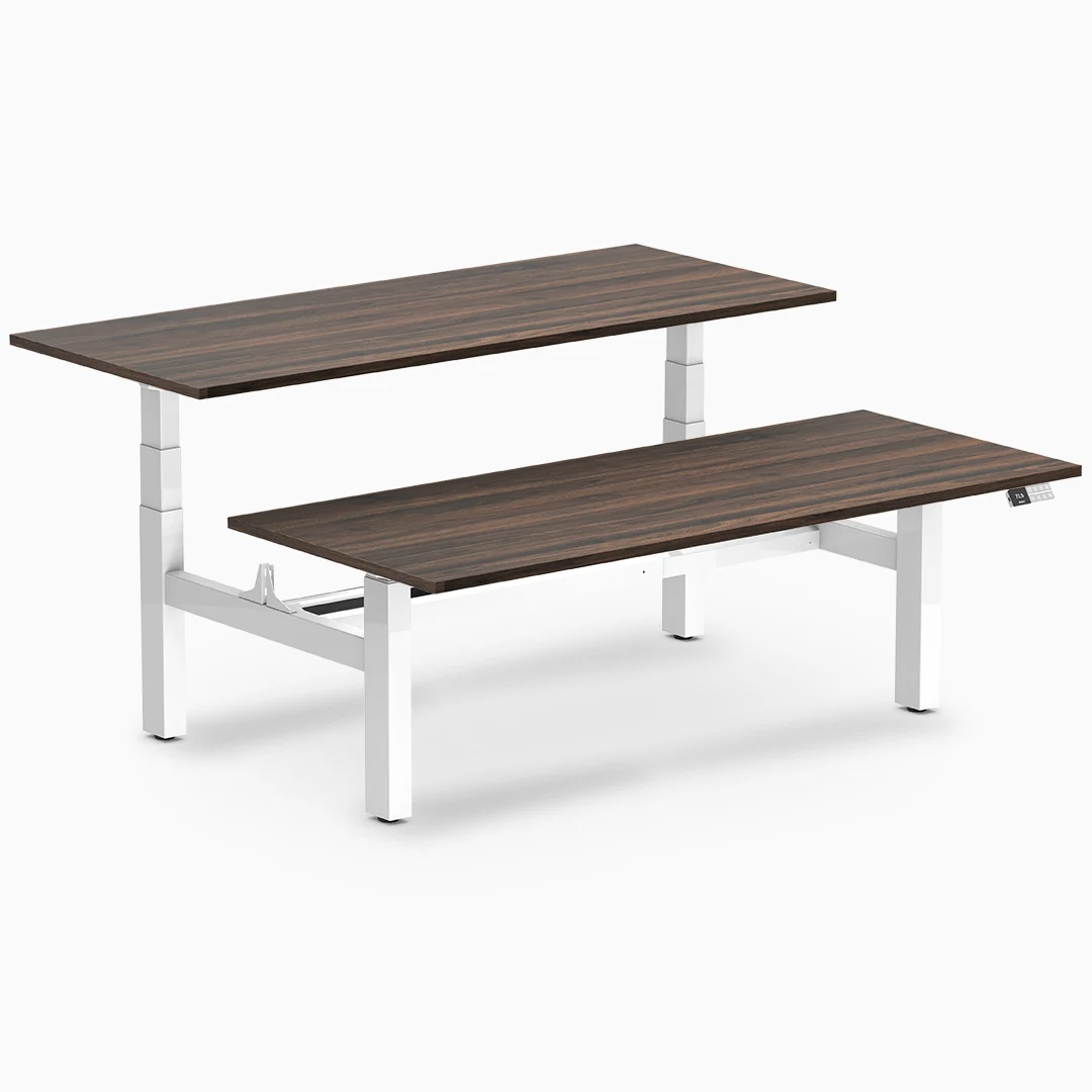 Desky Back to Back Melamine Sit Stand Workstation - Image 47