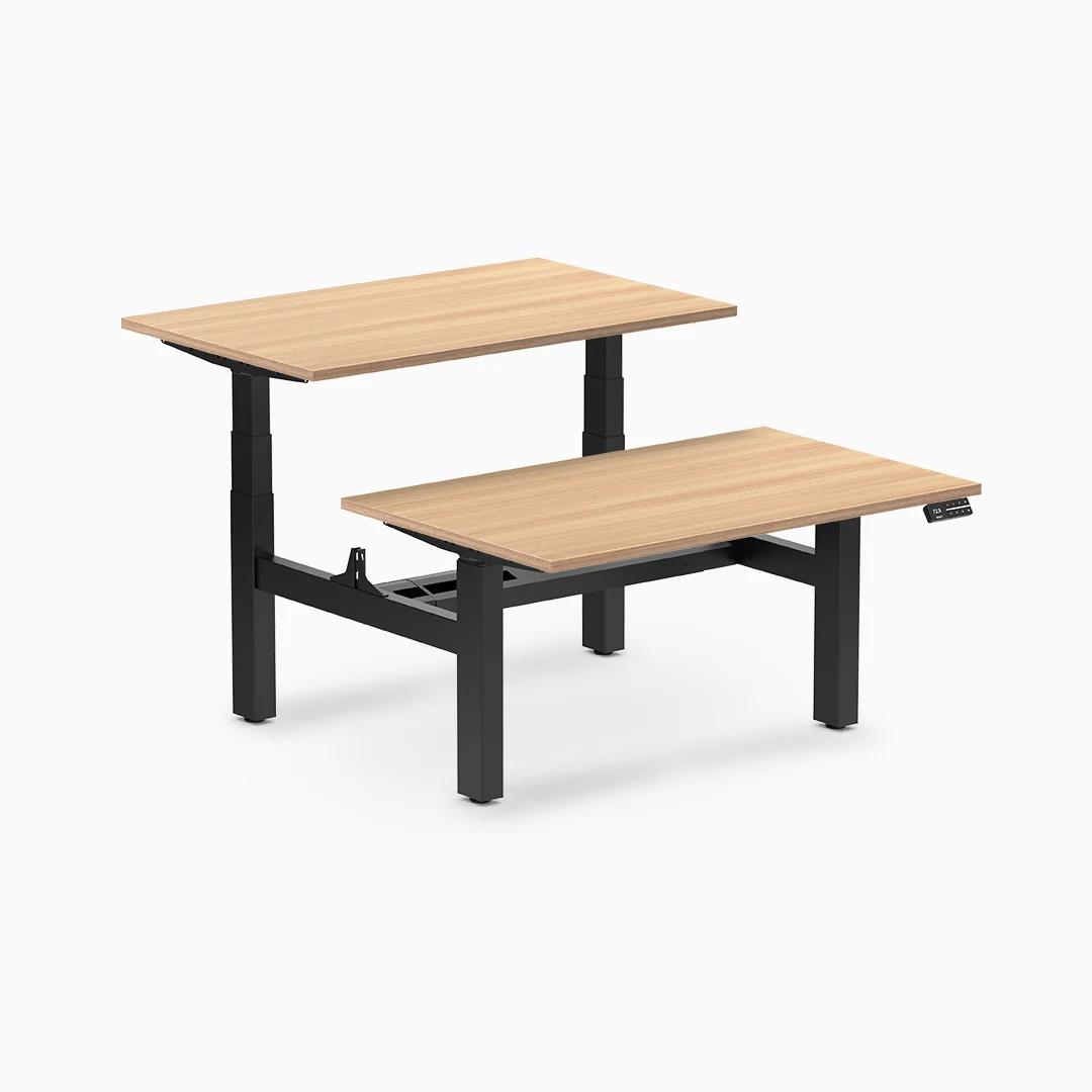 Desky Back to Back Melamine Sit Stand Workstation - Image 48