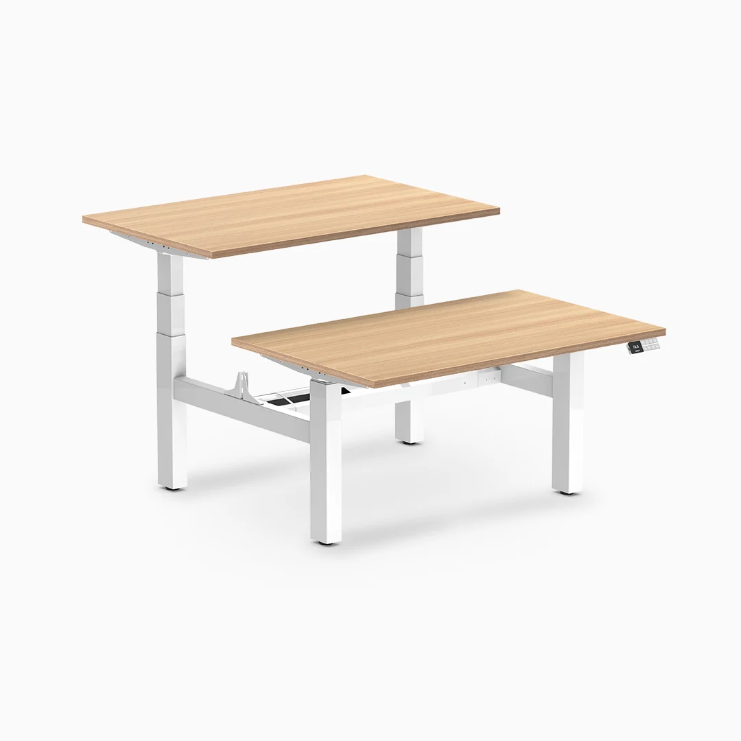 Desky Back to Back Melamine Sit Stand Workstation - Image 49