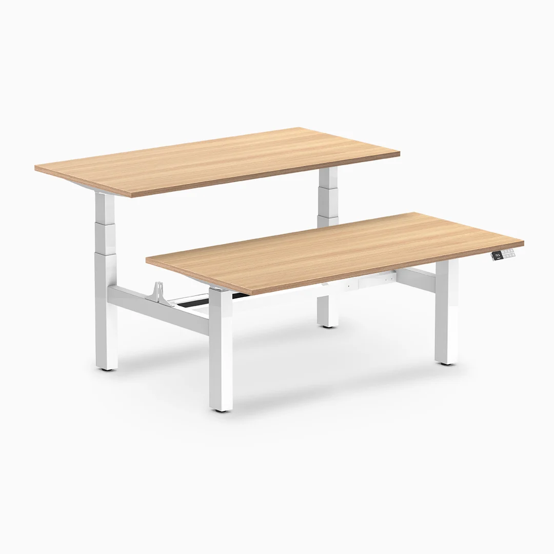 Desky Back to Back Melamine Sit Stand Workstation - Image 51