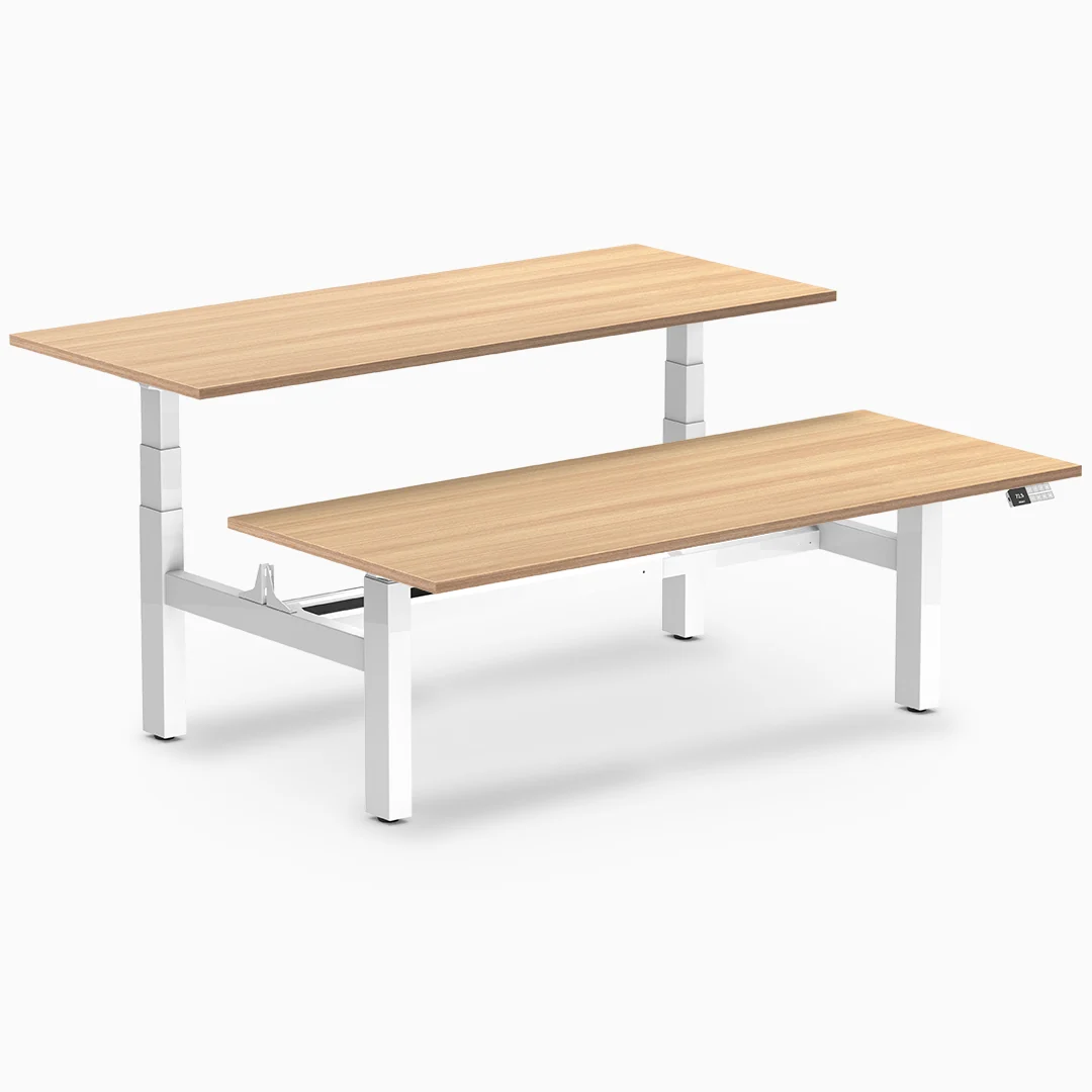Desky Back to Back Melamine Sit Stand Workstation - Image 53