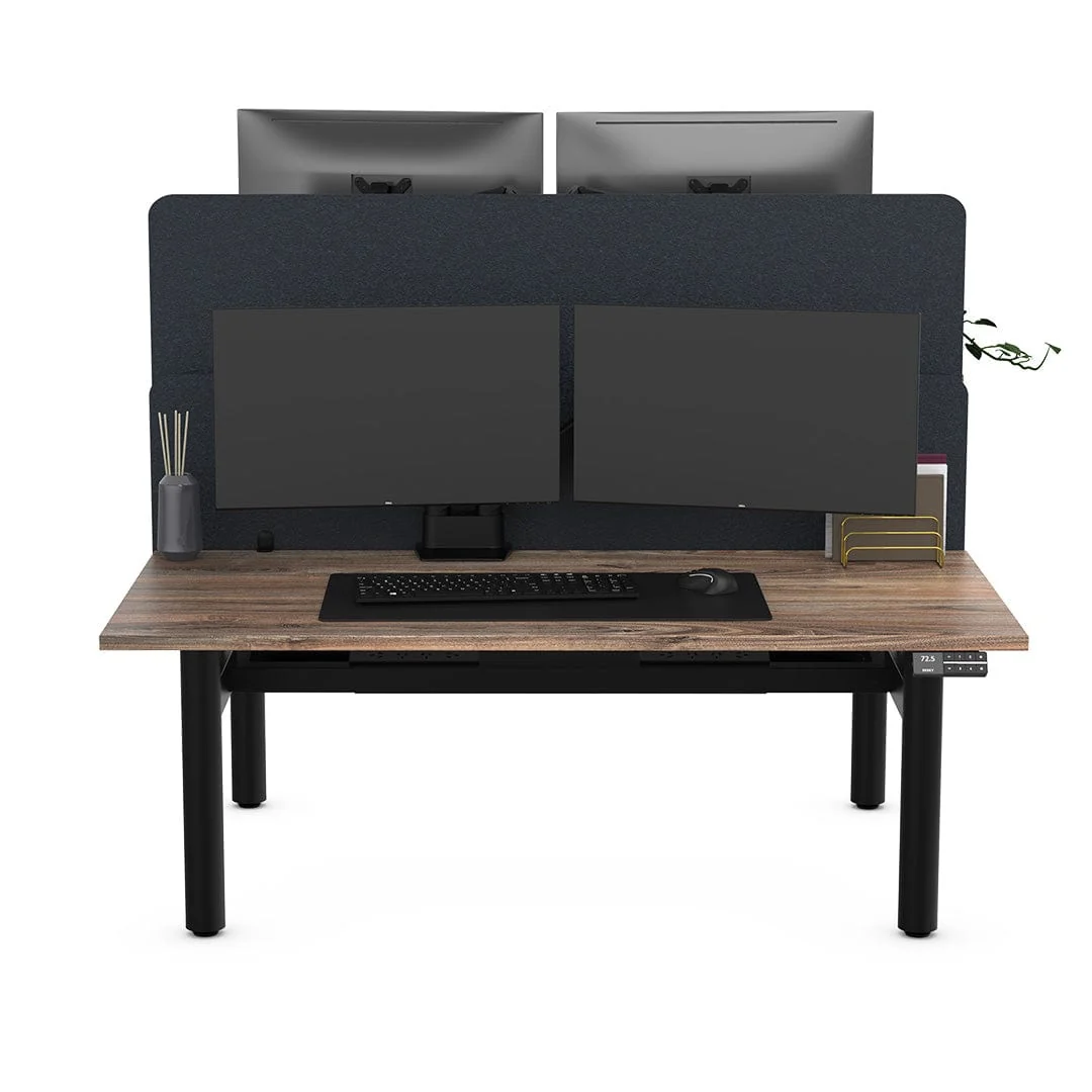 Desky Back to Back Round Leg Melamine Sit Stand Workstation - Image 3