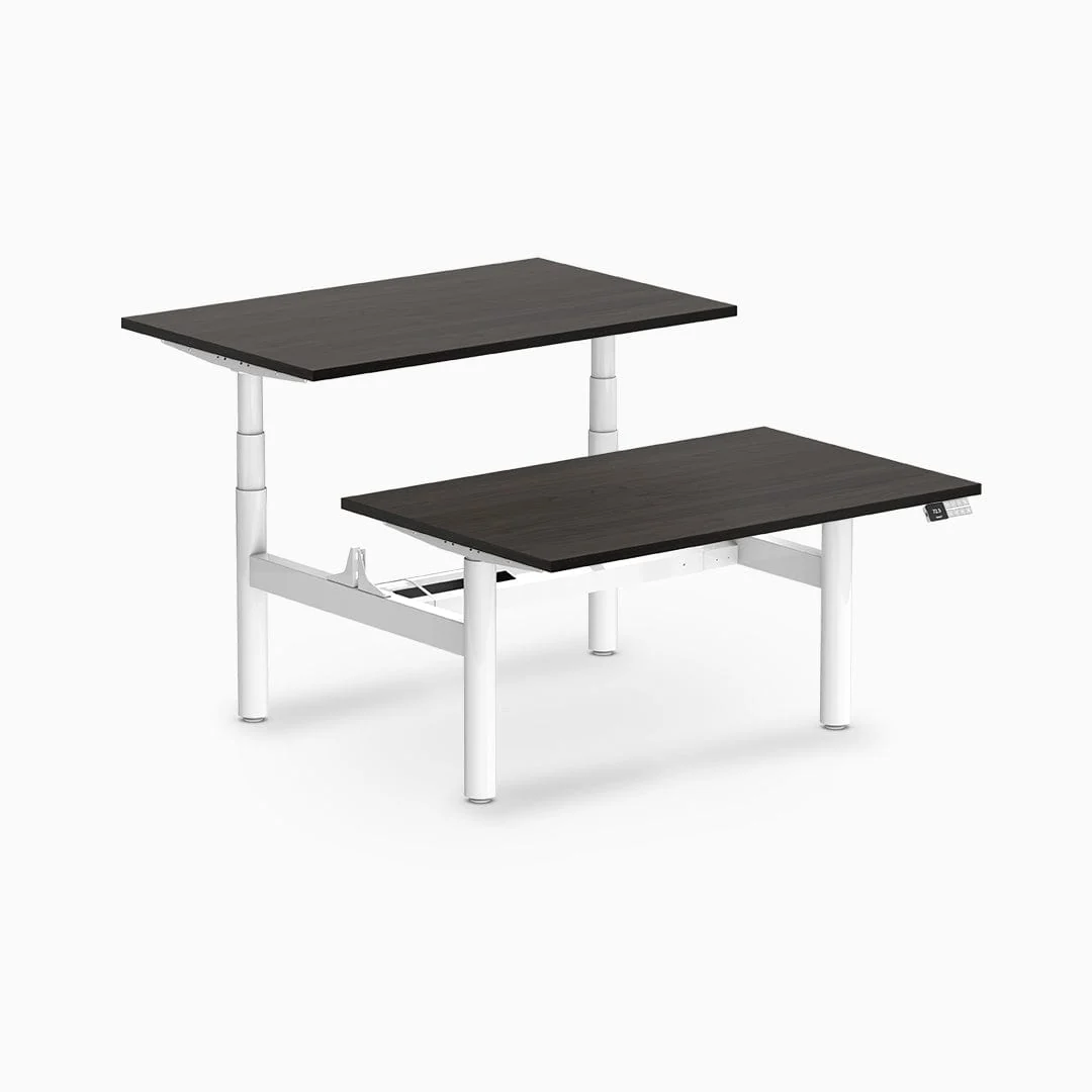 Desky Back to Back Round Leg Melamine Sit Stand Workstation - Image 31