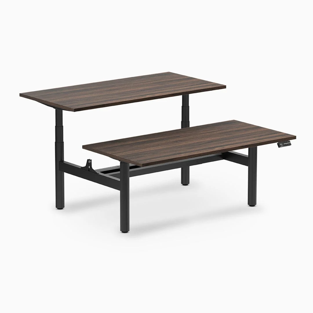 Desky Back to Back Round Leg Melamine Sit Stand Workstation - Image 44