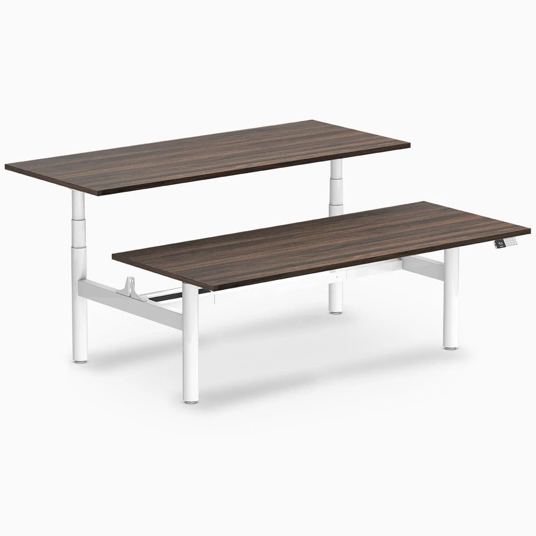 Desky Back to Back Round Leg Melamine Sit Stand Workstation - Image 47