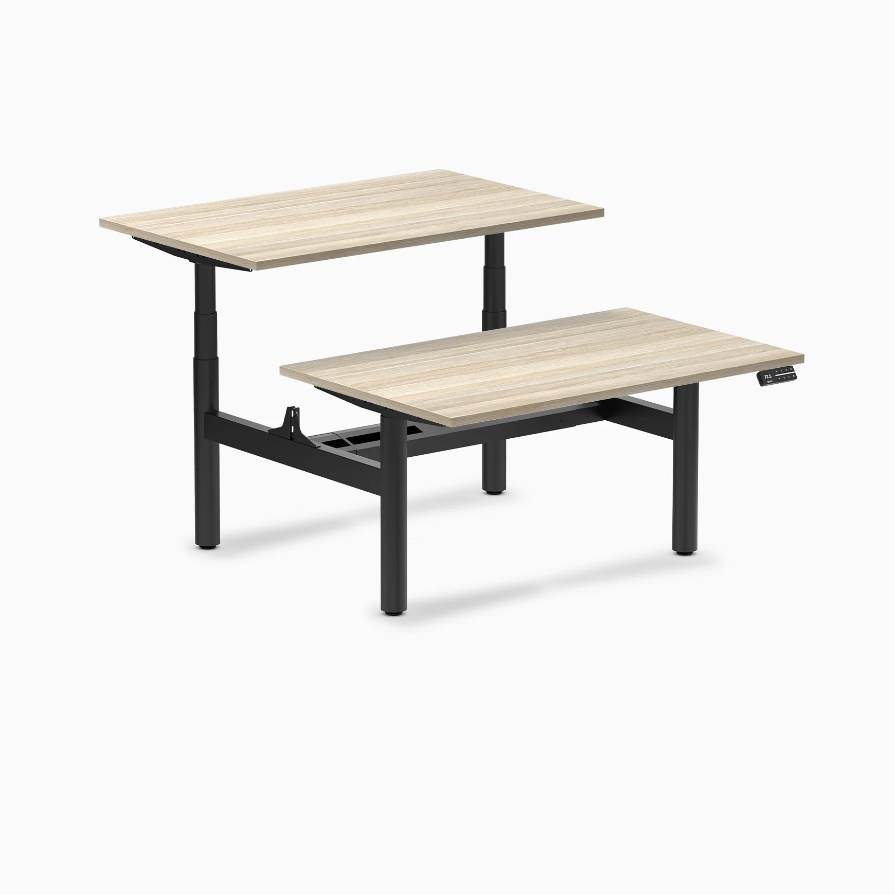 Desky Back to Back Round Leg Melamine Sit Stand Workstation - Image 54