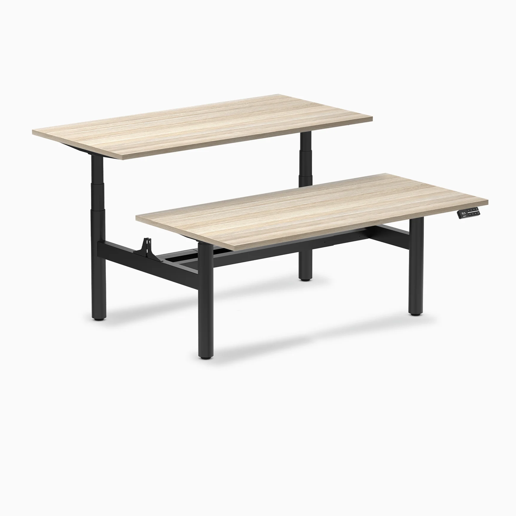 Desky Back to Back Round Leg Melamine Sit Stand Workstation - Image 56