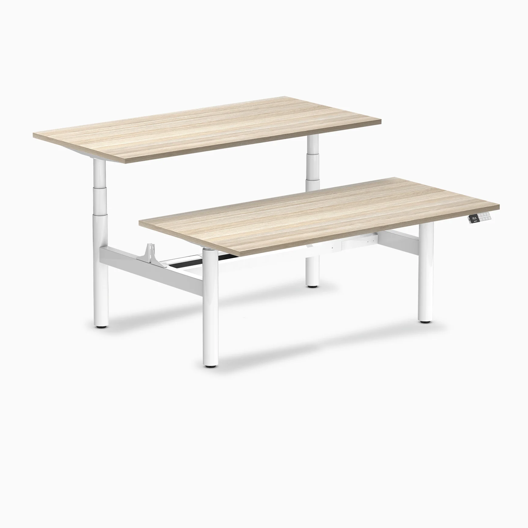 Desky Back to Back Round Leg Melamine Sit Stand Workstation - Image 57