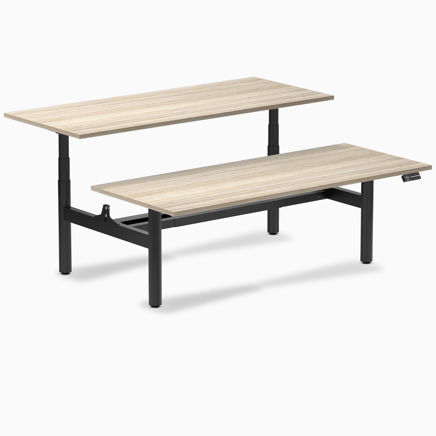 Desky Back to Back Round Leg Melamine Sit Stand Workstation - Image 58
