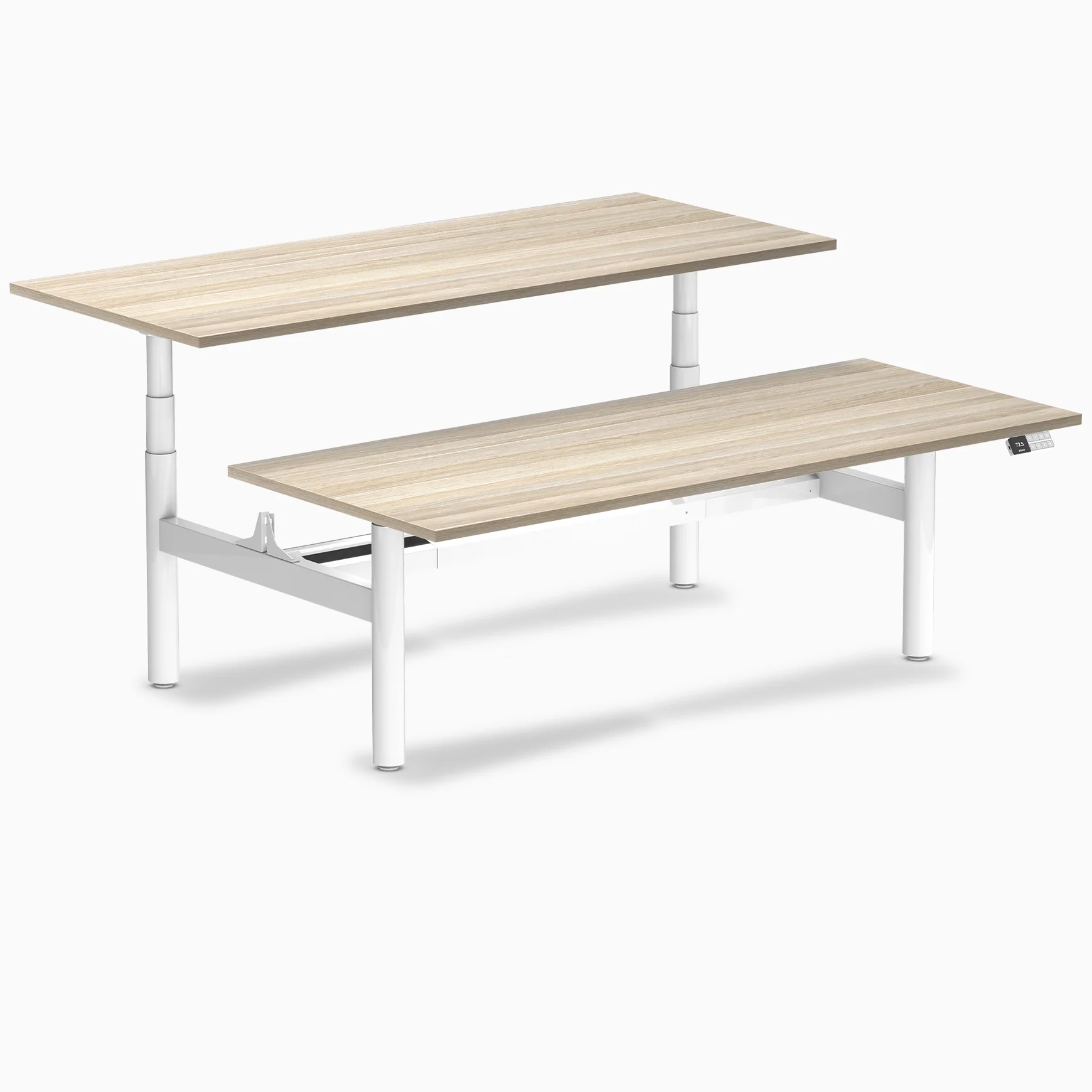 Desky Back to Back Round Leg Melamine Sit Stand Workstation - Image 59