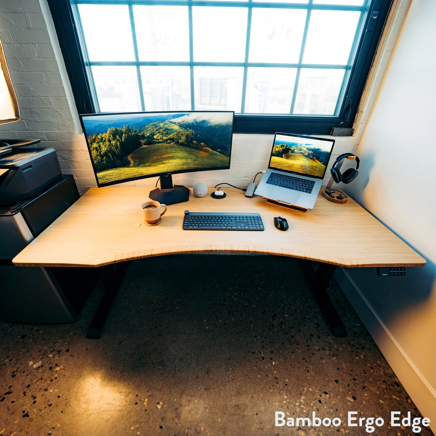 Desky Dual Ergo Edge Sit Stand Desk - Image 6