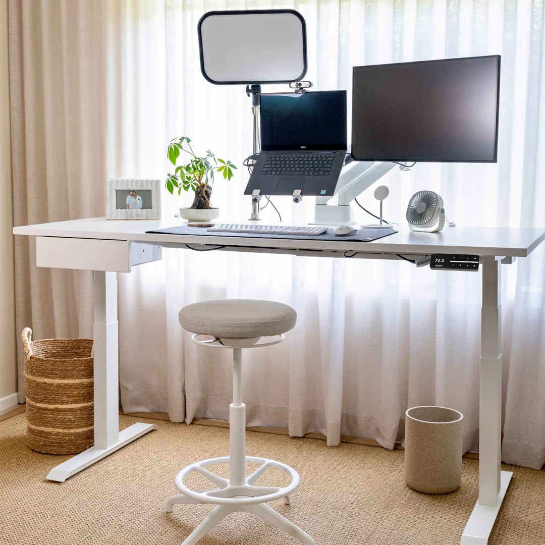 Desky Dual Melamine Sit Stand Desk - Image 2