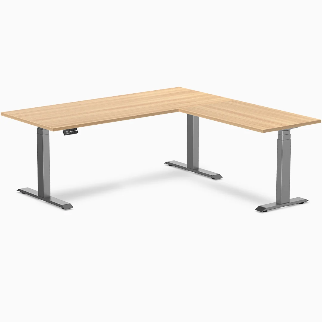 Desky Eco L-Shape Melamine Sit Stand Desk - Image 27