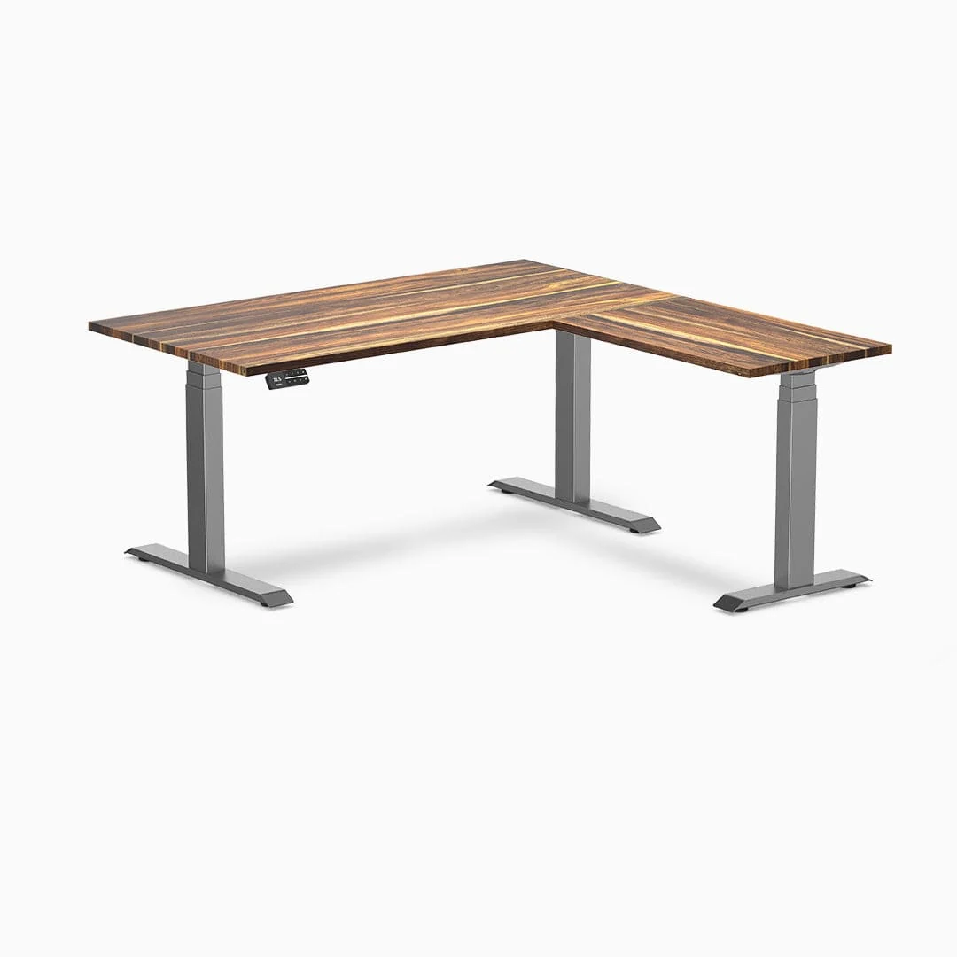 Desky Hardwood L-Shape Sit Stand Desk - Image 14