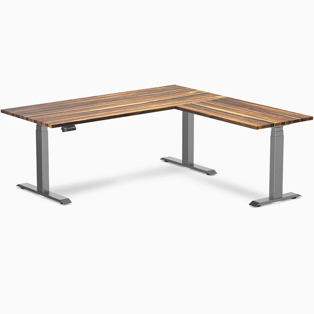 Desky Hardwood L-Shape Sit Stand Desk - Image 15