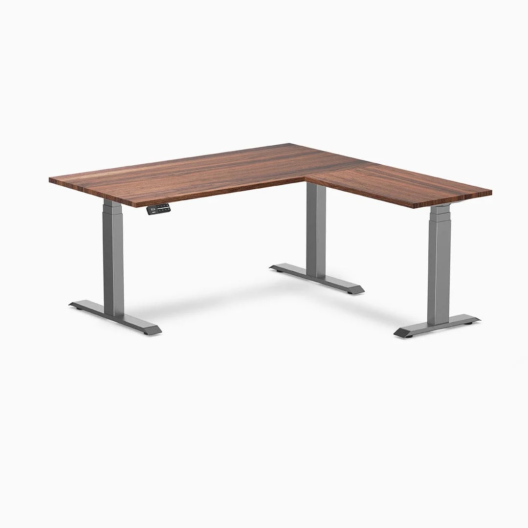 Desky Hardwood L-Shape Sit Stand Desk - Image 16