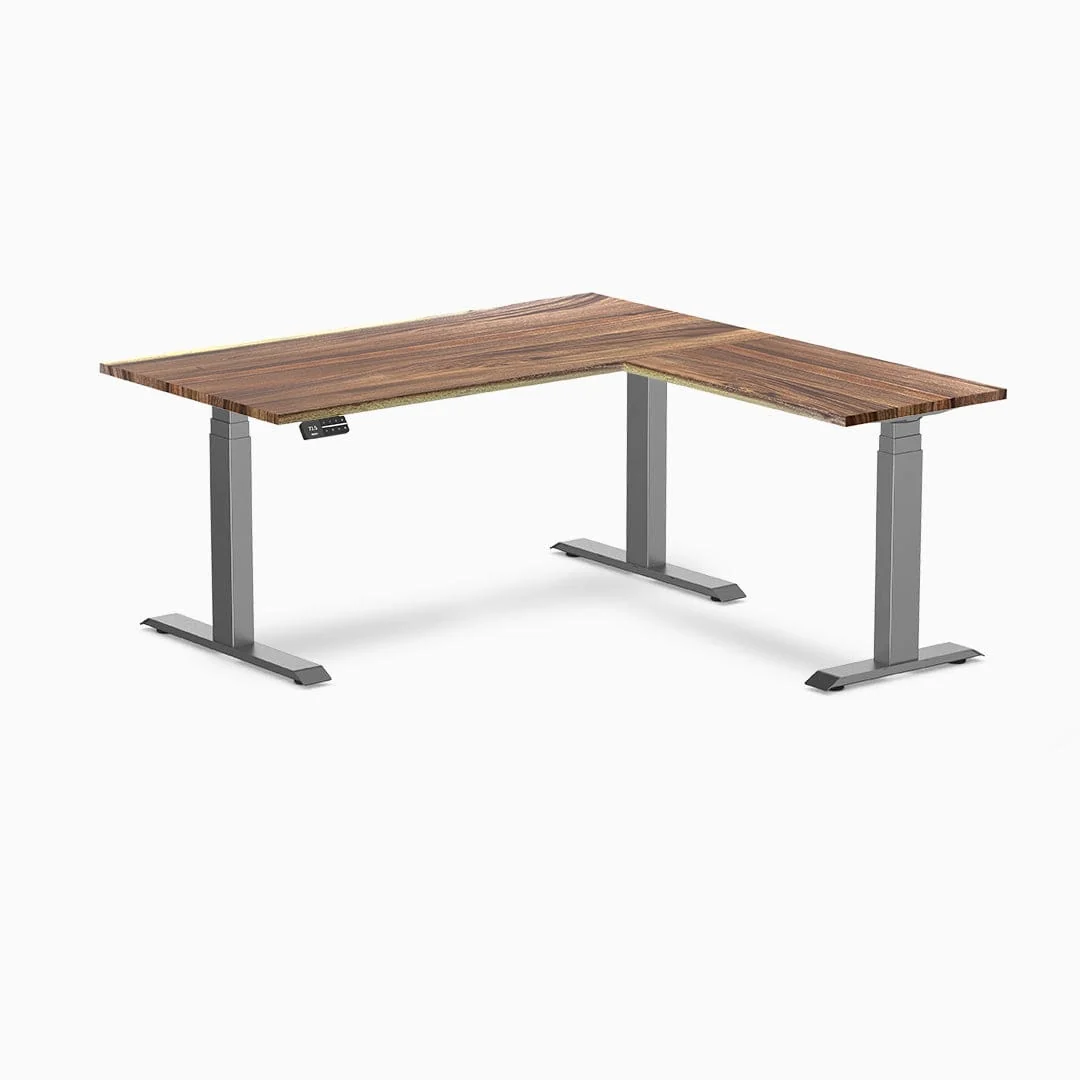Desky Hardwood L-Shape Sit Stand Desk - Image 18