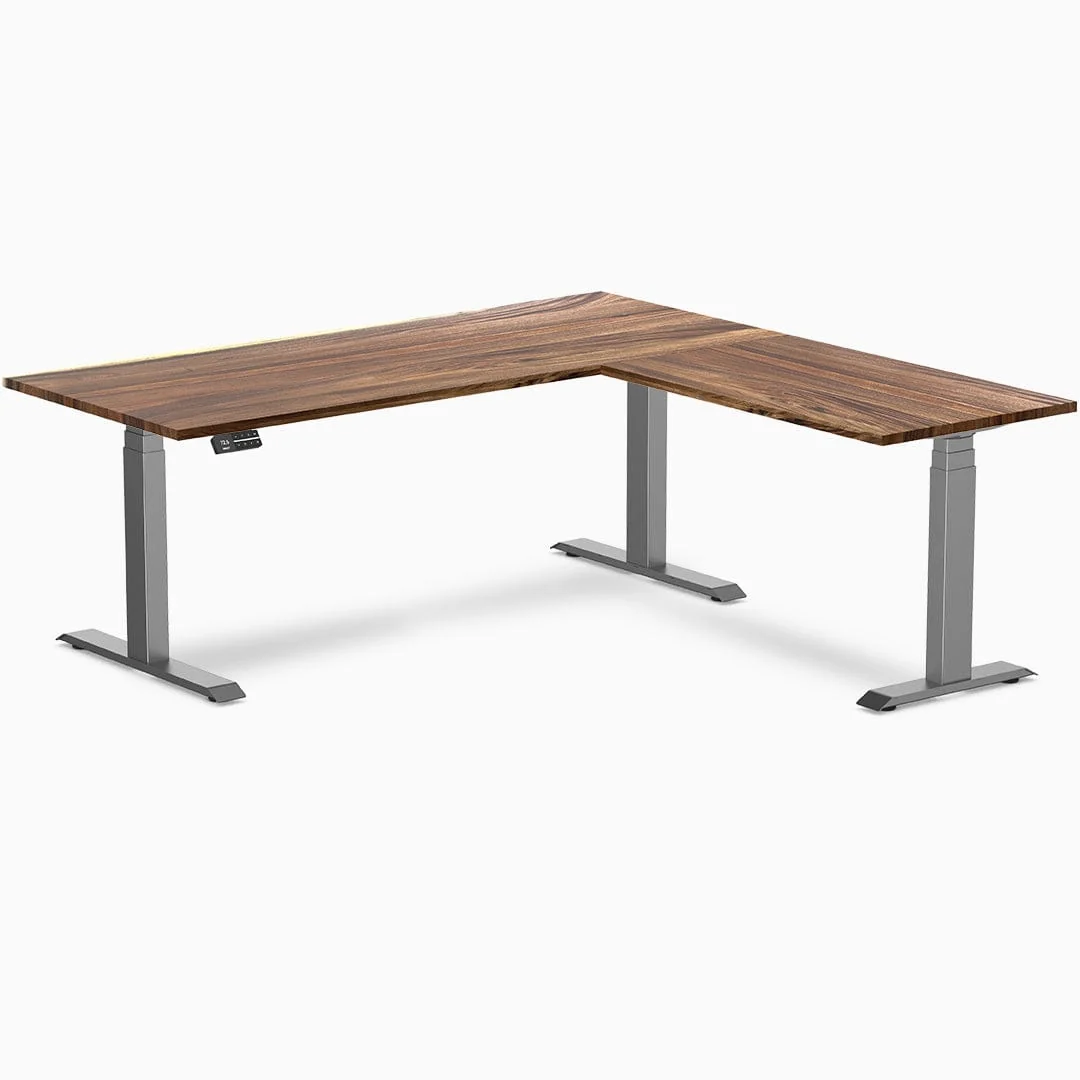 Desky Hardwood L-Shape Sit Stand Desk - Image 19