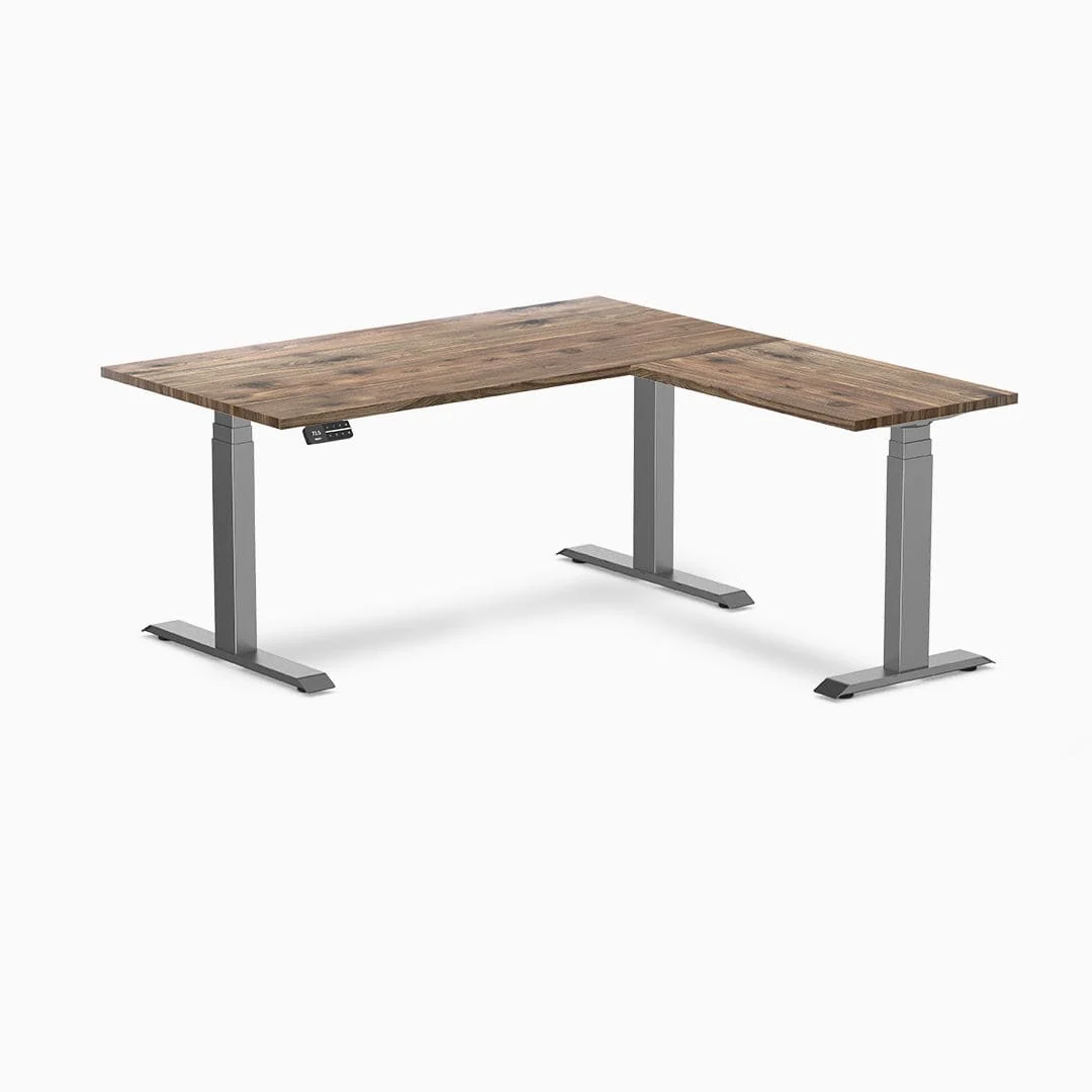 Desky Hardwood L-Shape Sit Stand Desk - Image 22