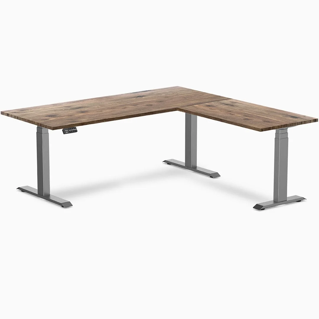 Desky Hardwood L-Shape Sit Stand Desk - Image 23
