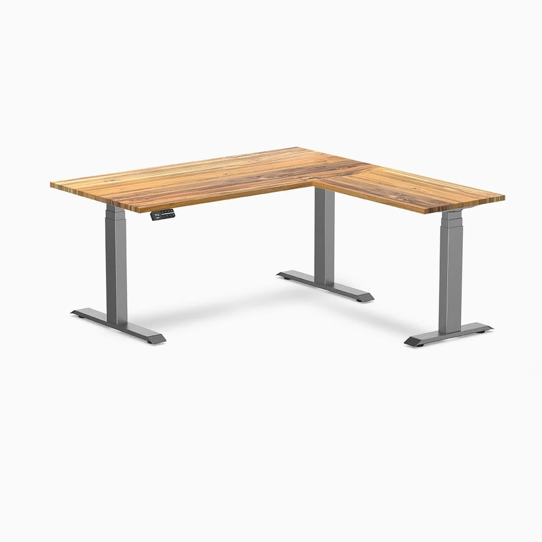 Desky Hardwood L-Shape Sit Stand Desk - Image 24