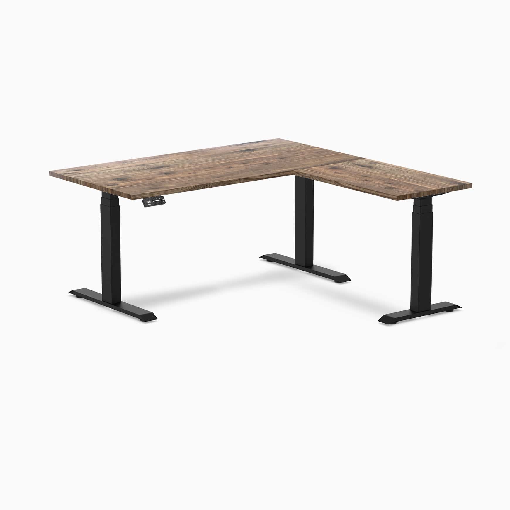 Desky Hardwood L-Shape Sit Stand Desk - Image 42