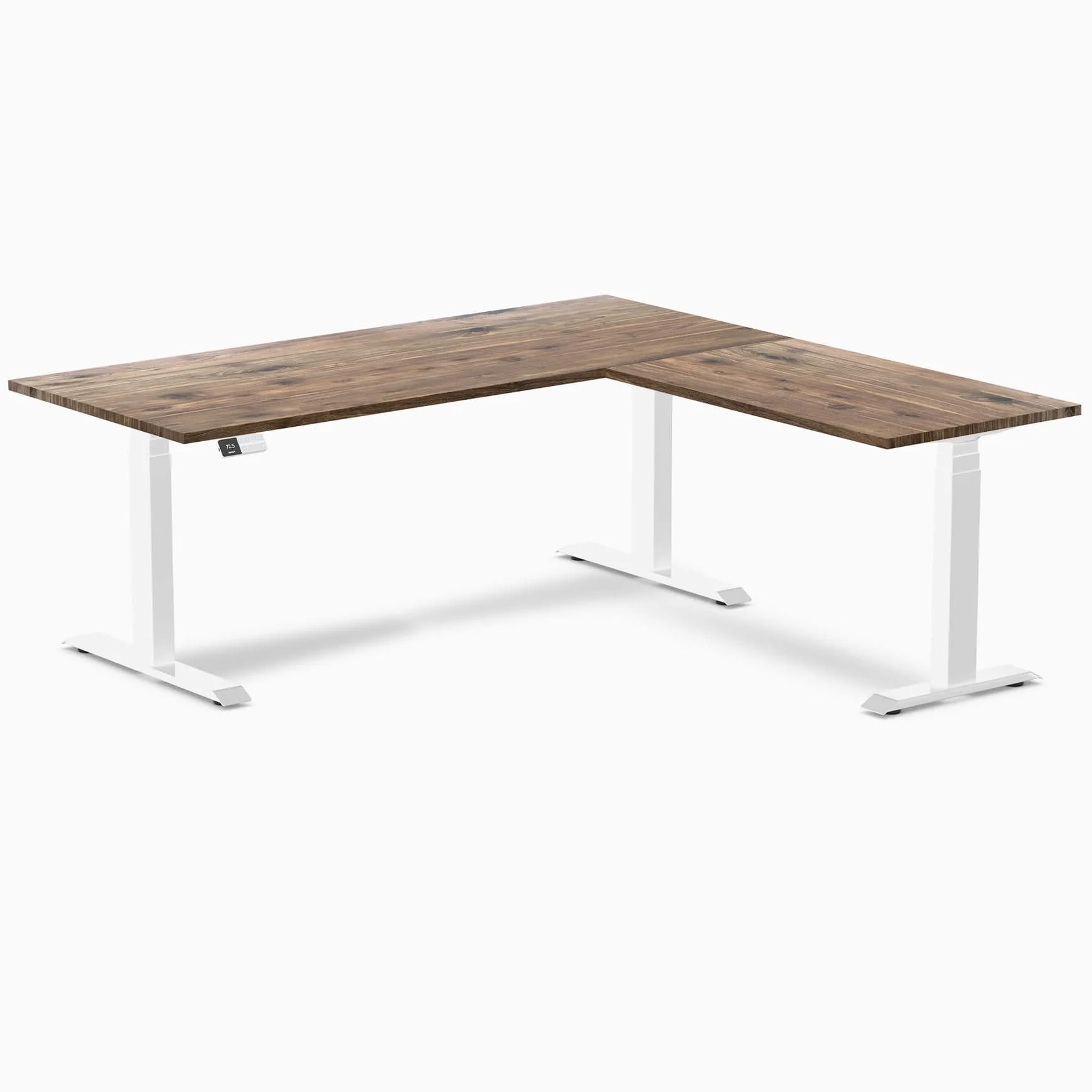 Desky Hardwood L-Shape Sit Stand Desk - Image 45