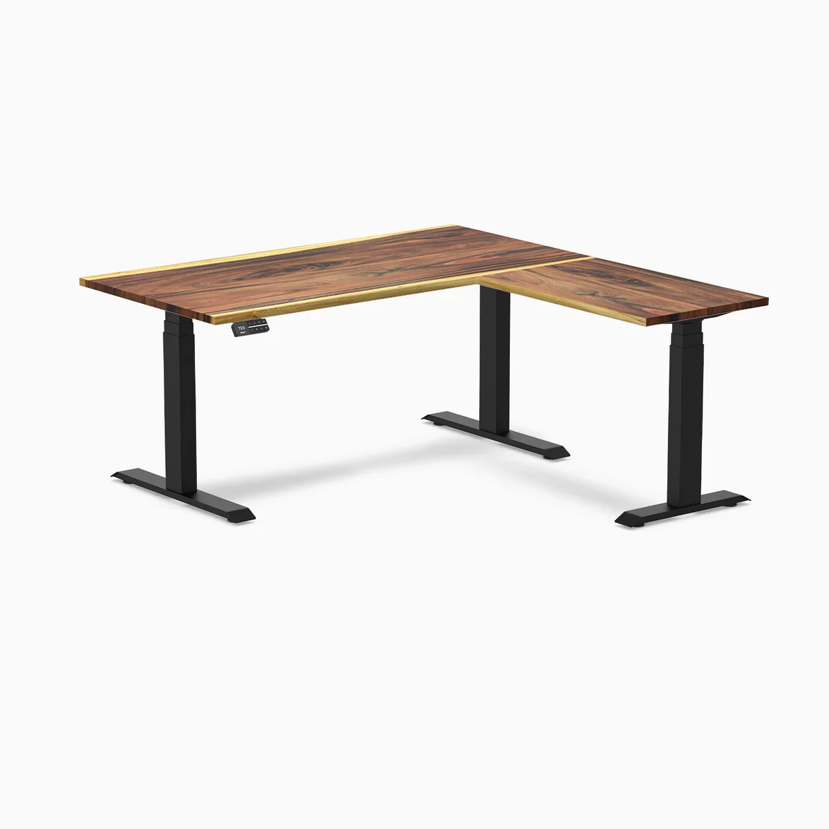 Desky Hardwood L-Shape Sit Stand Desk - Image 50