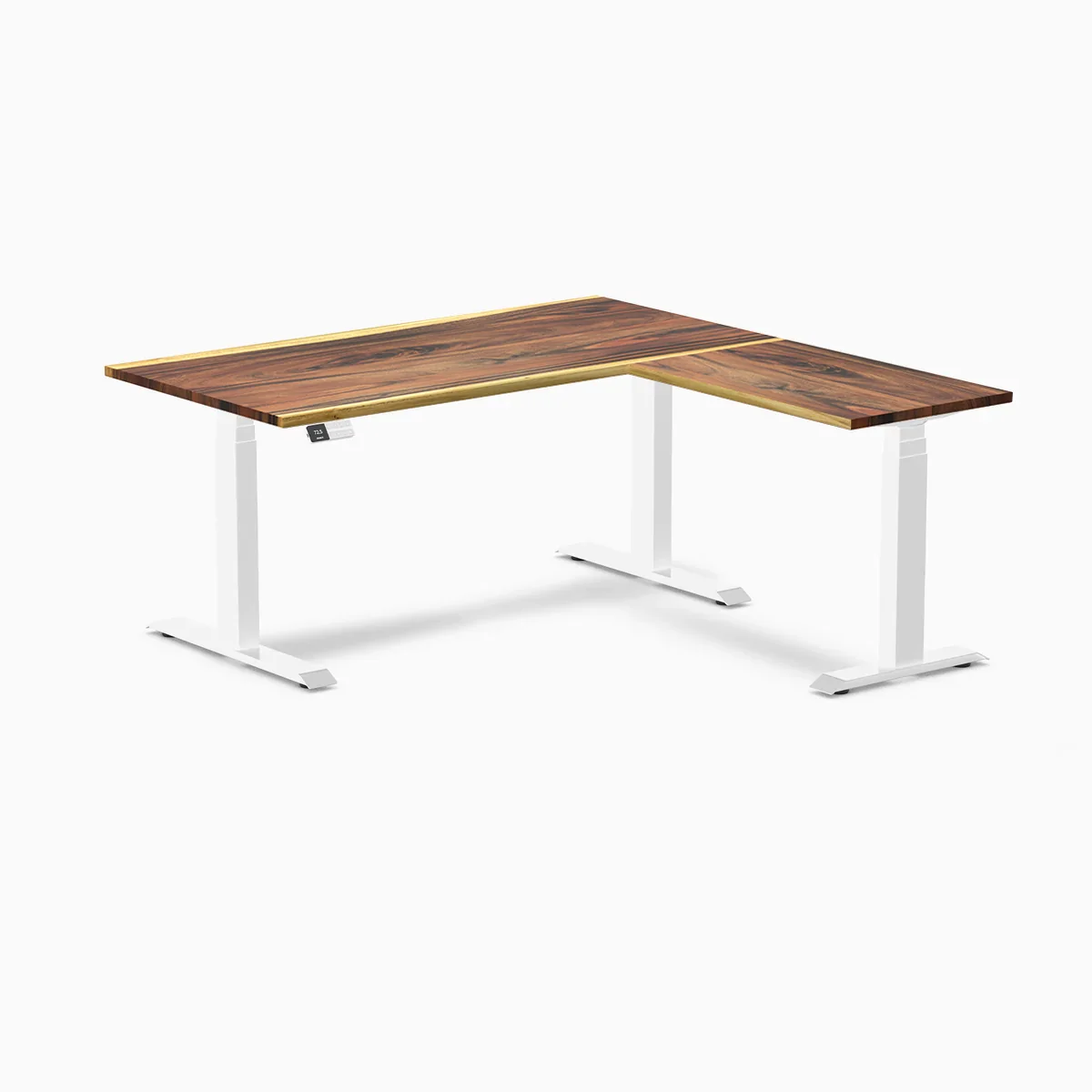 Desky Hardwood L-Shape Sit Stand Desk - Image 51