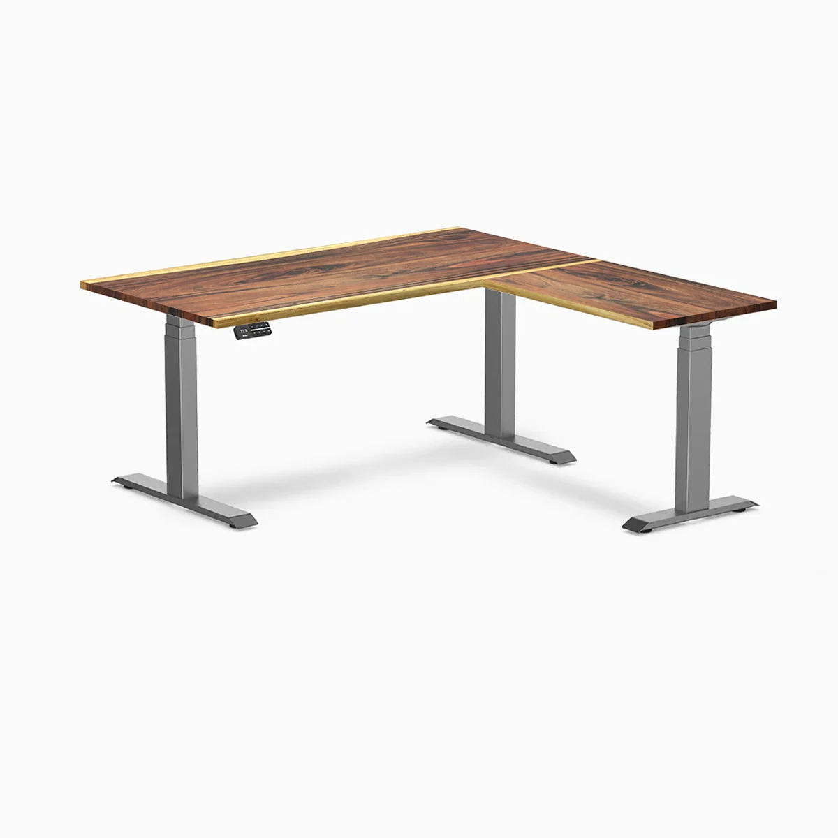 Desky Hardwood L-Shape Sit Stand Desk - Image 52