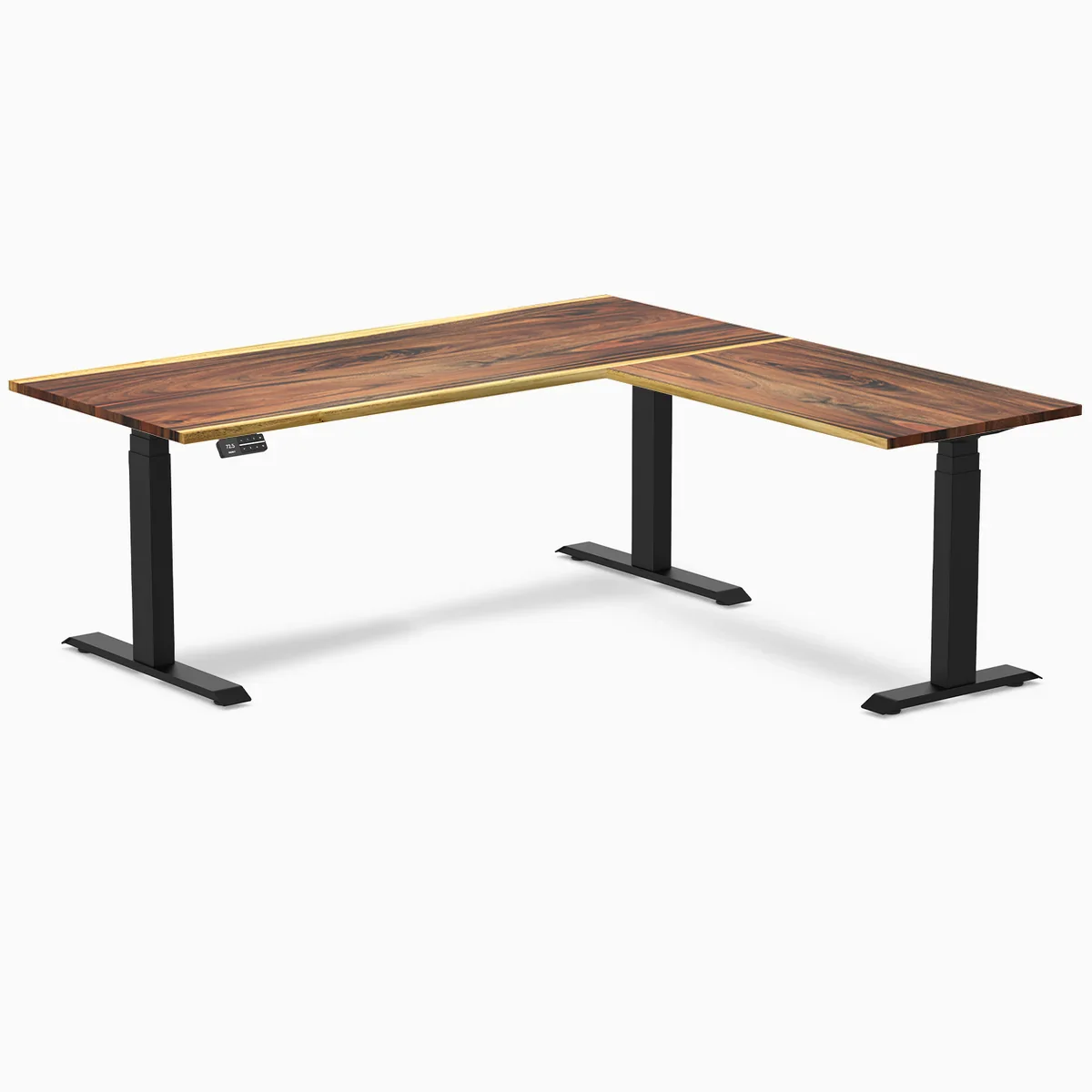 Desky Hardwood L-Shape Sit Stand Desk - Image 53