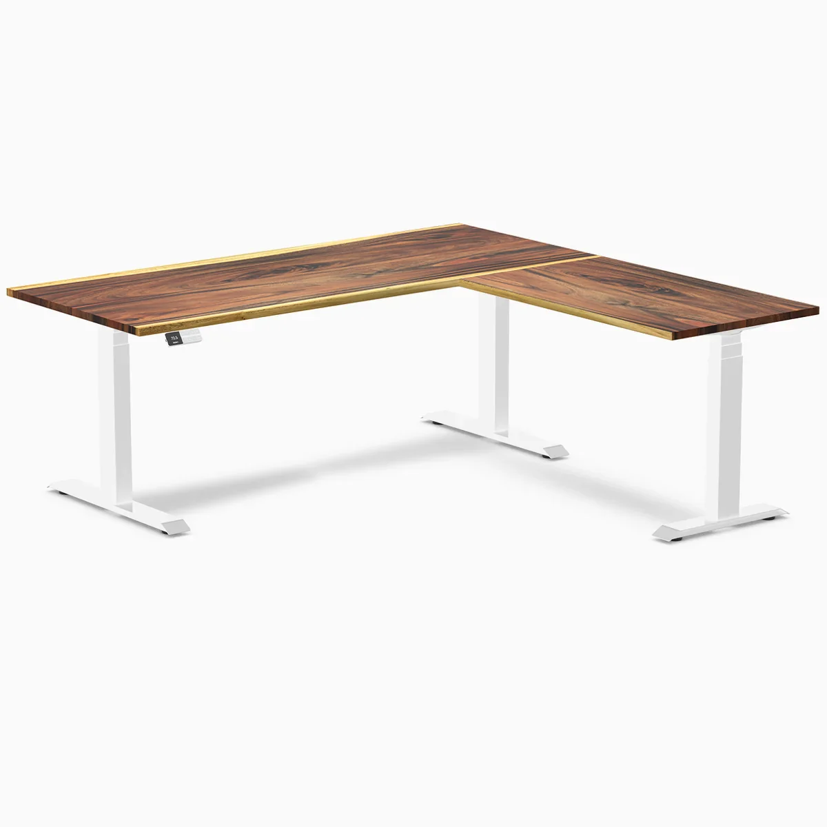 Desky Hardwood L-Shape Sit Stand Desk - Image 54