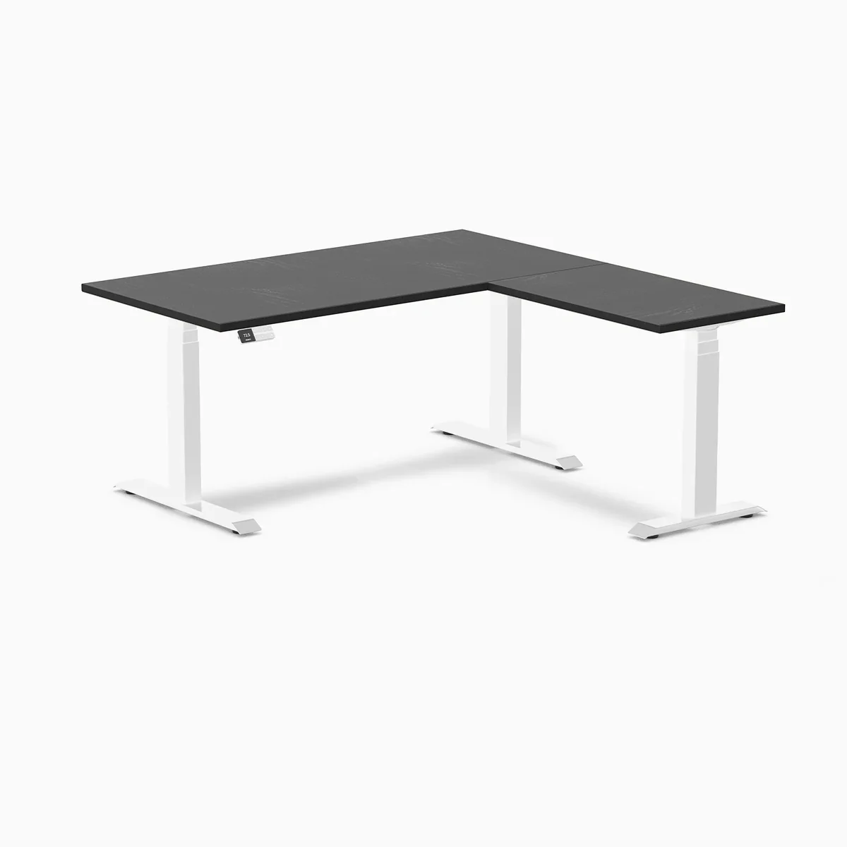 Desky Hardwood L-Shape Sit Stand Desk - Image 57