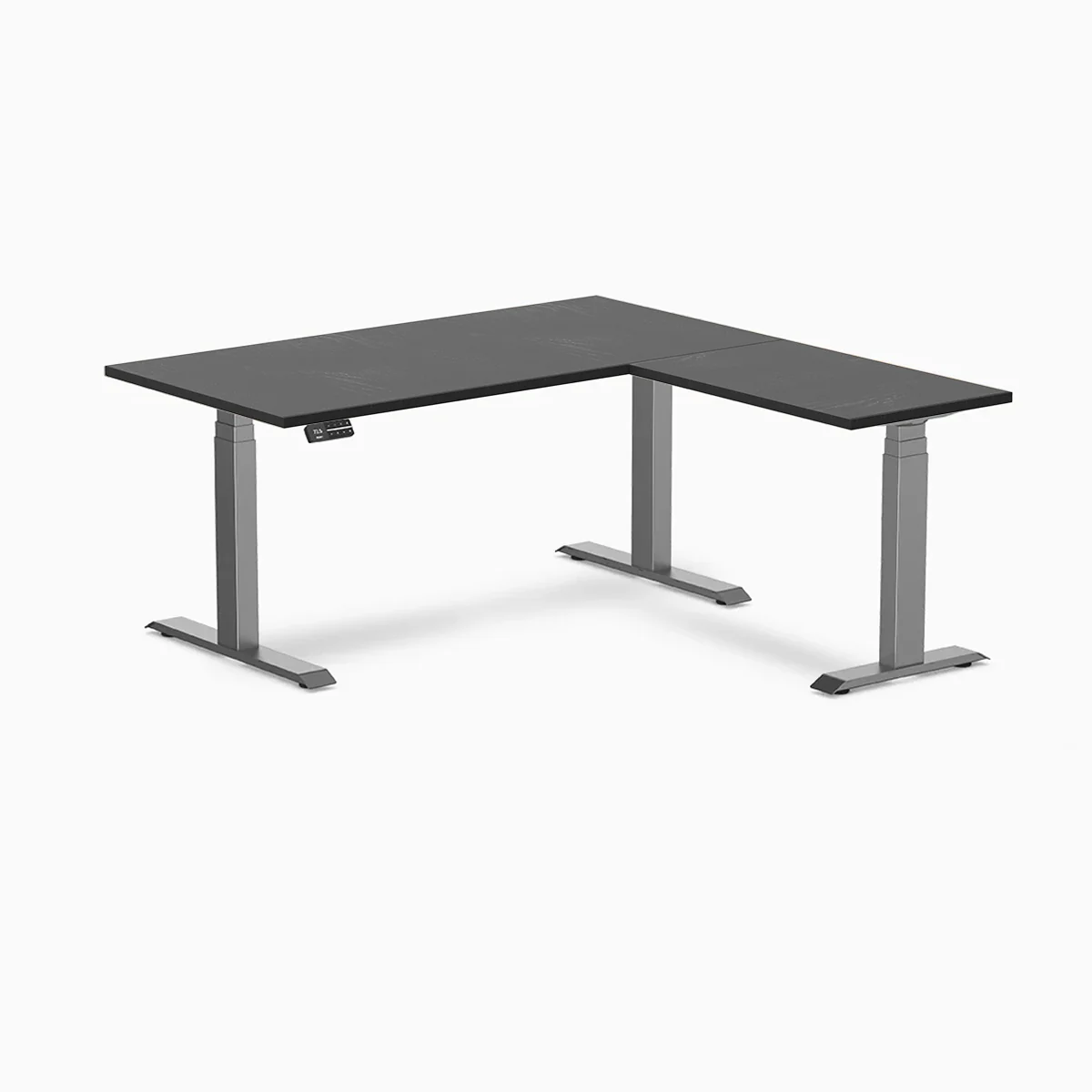 Desky Hardwood L-Shape Sit Stand Desk - Image 58