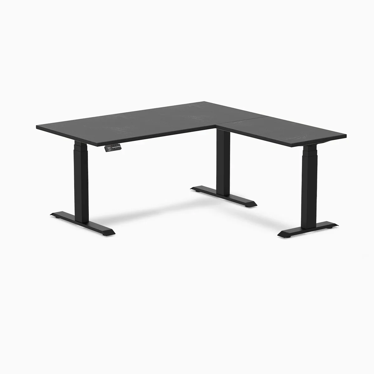 Desky Hardwood L-Shape Sit Stand Desk - Image 59