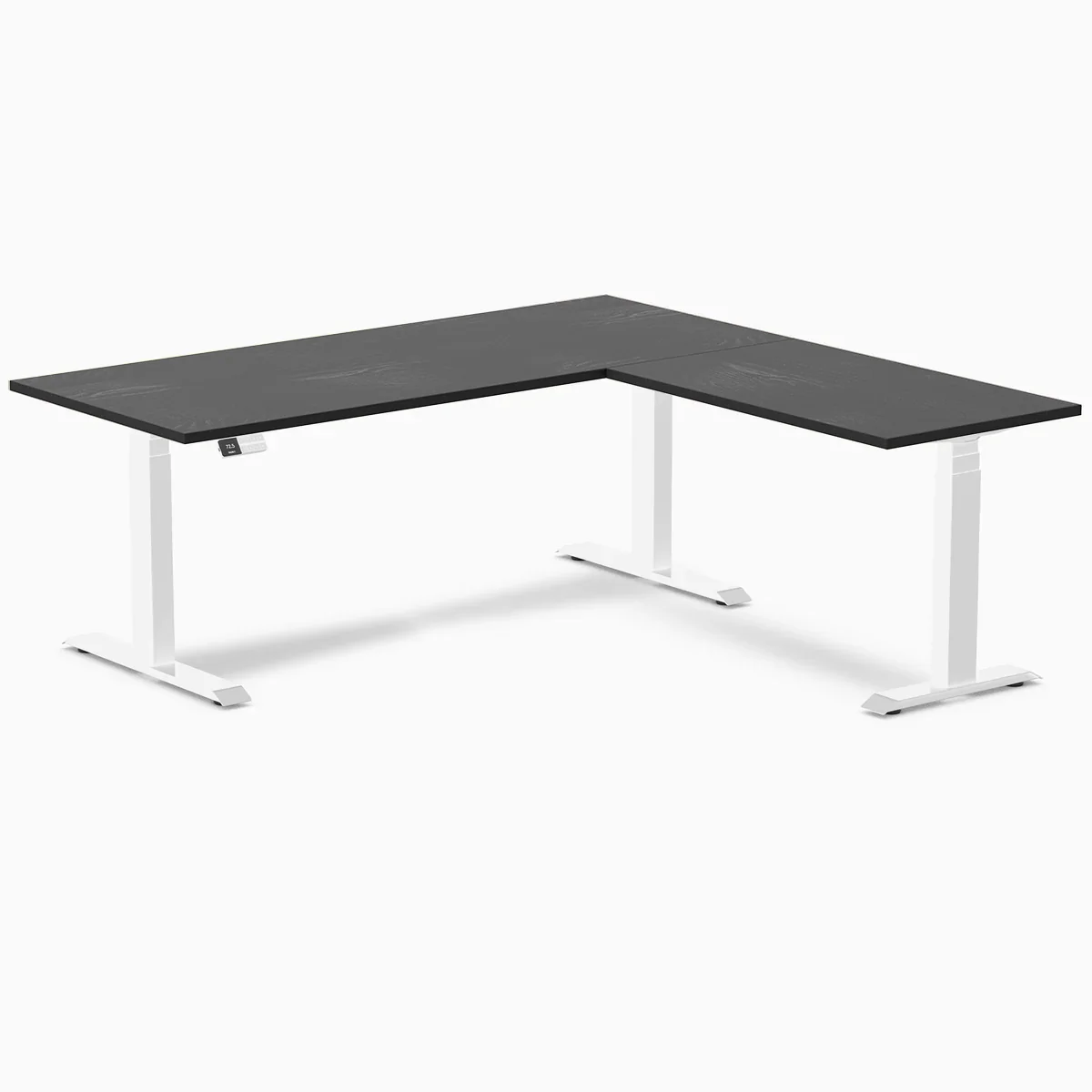 Desky Hardwood L-Shape Sit Stand Desk - Image 61