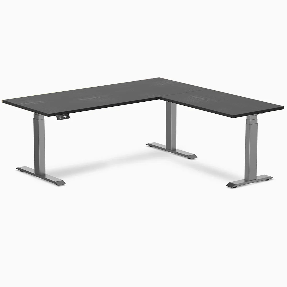 Desky Hardwood L-Shape Sit Stand Desk - Image 62