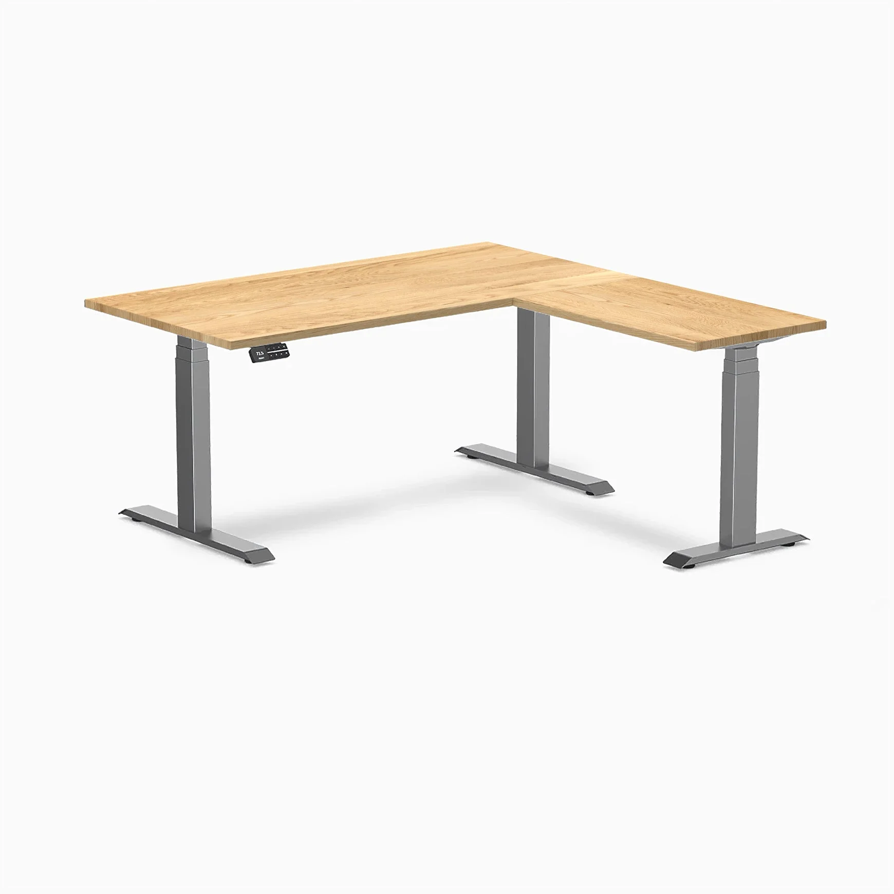 Desky Hardwood L-Shape Sit Stand Desk - Image 66
