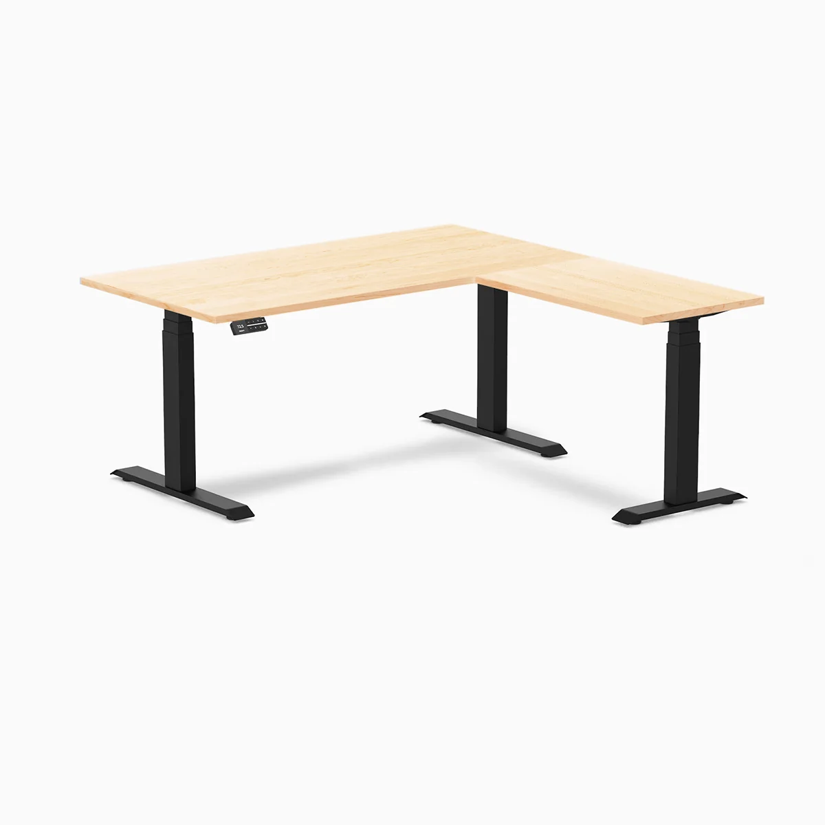 Desky Hardwood L-Shape Sit Stand Desk - Image 70