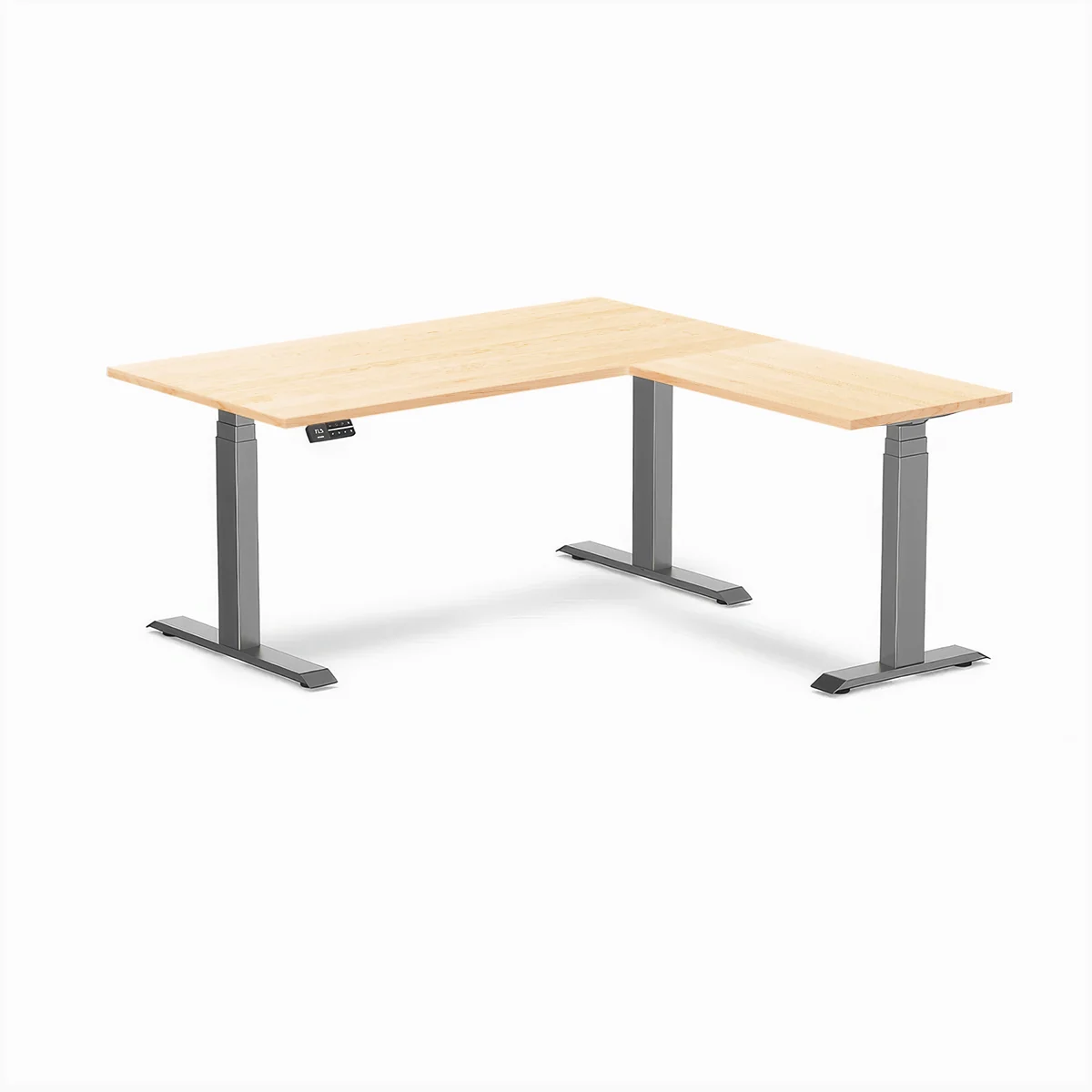 Desky Hardwood L-Shape Sit Stand Desk - Image 72