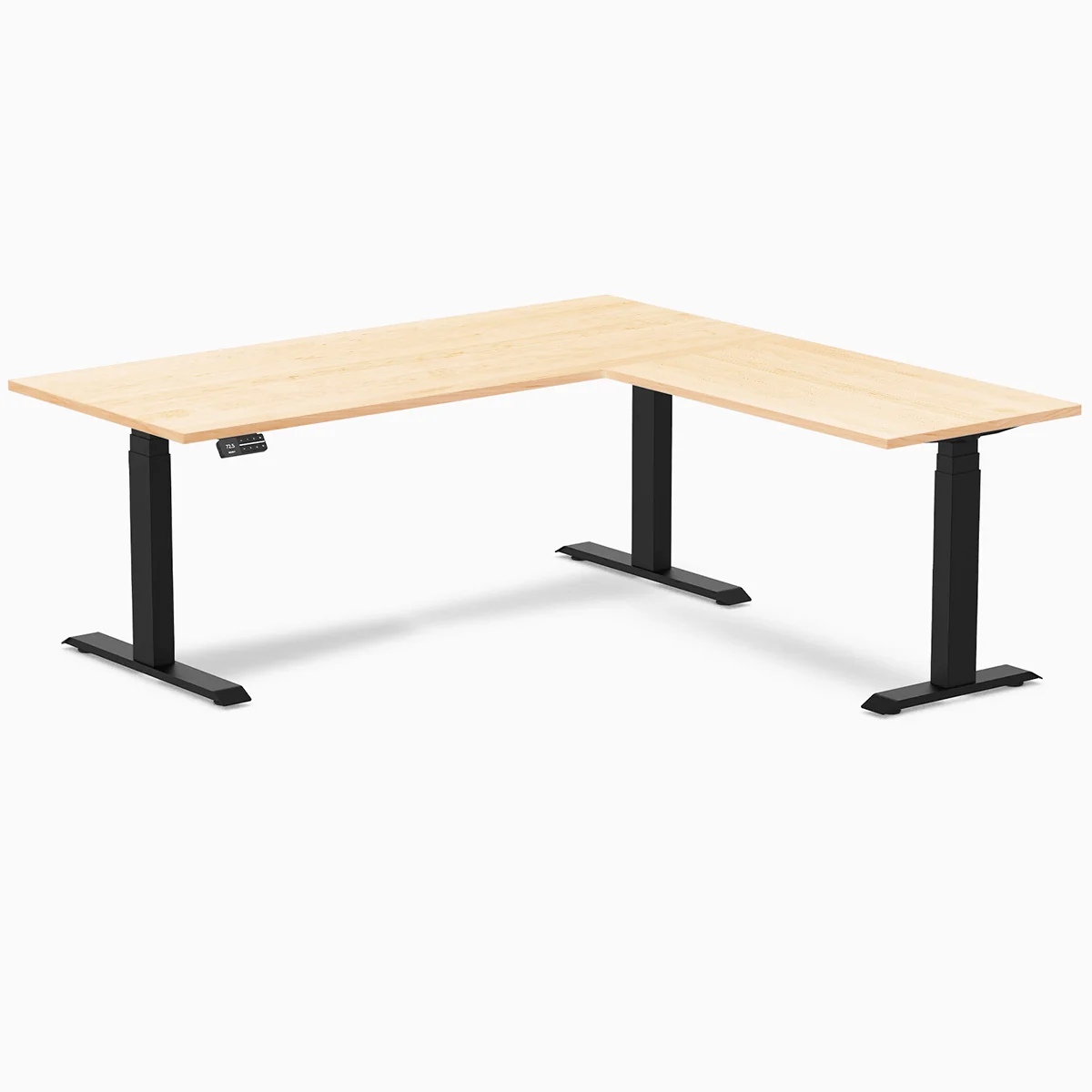 Desky Hardwood L-Shape Sit Stand Desk - Image 73