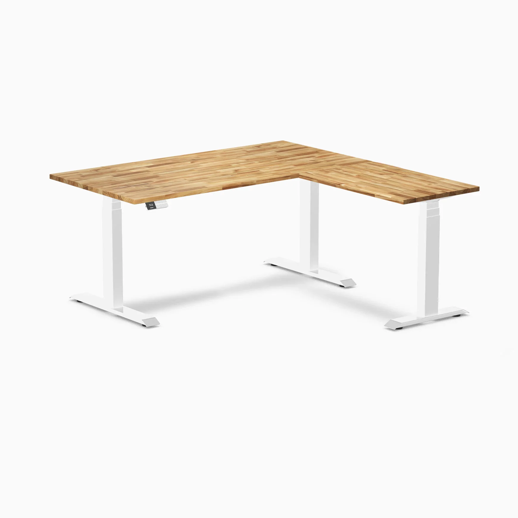 Desky Hardwood L-Shape Sit Stand Desk - Image 76