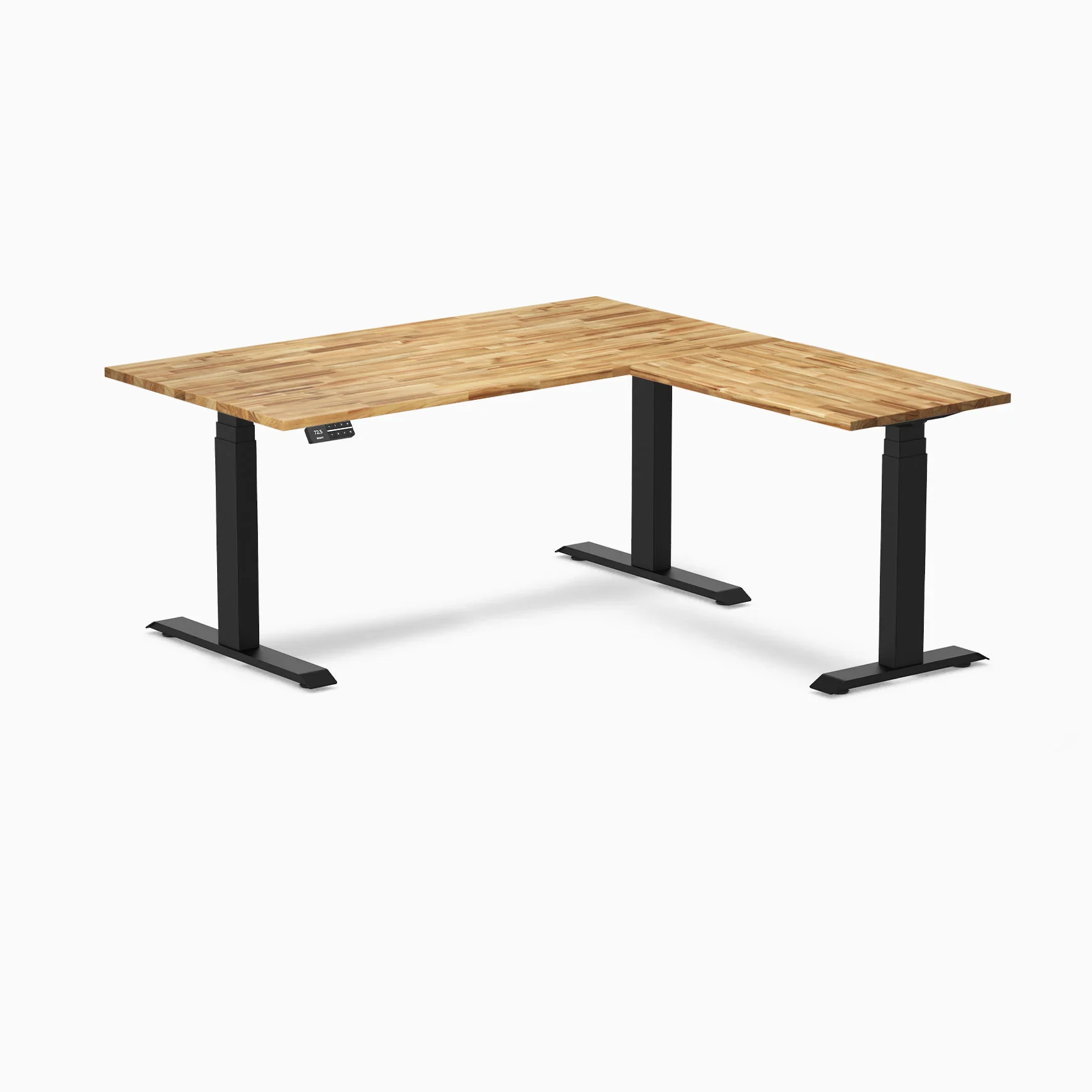 Desky Hardwood L-Shape Sit Stand Desk - Image 78