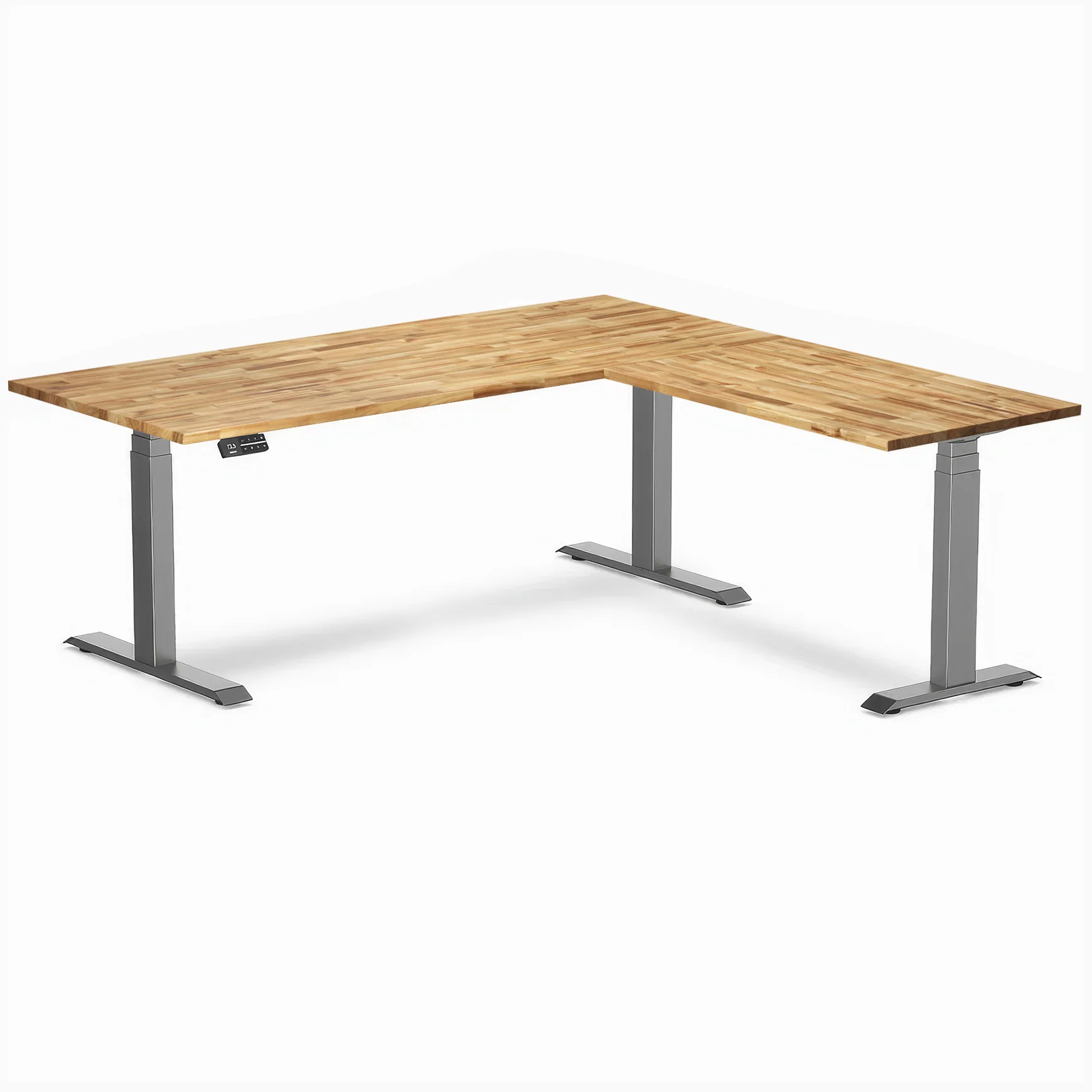 Desky Hardwood L-Shape Sit Stand Desk - Image 80