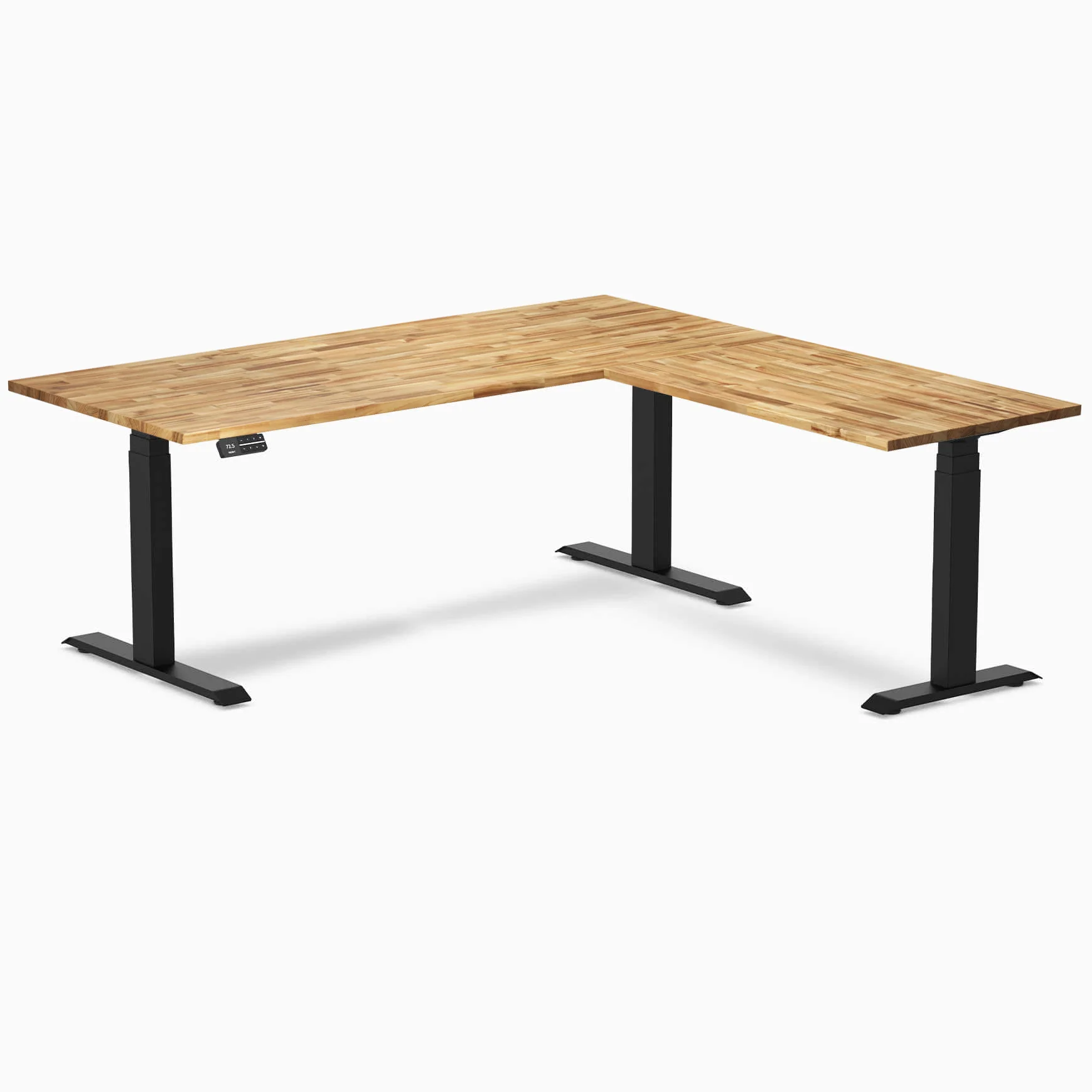 Desky Hardwood L-Shape Sit Stand Desk - Image 81