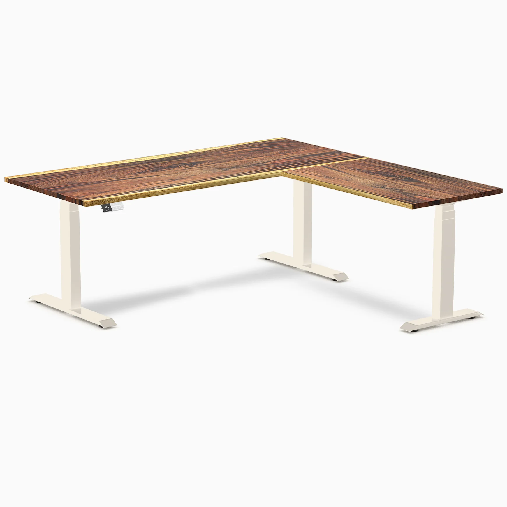 Desky Hardwood L-Shape Sit Stand Desk - Image 85