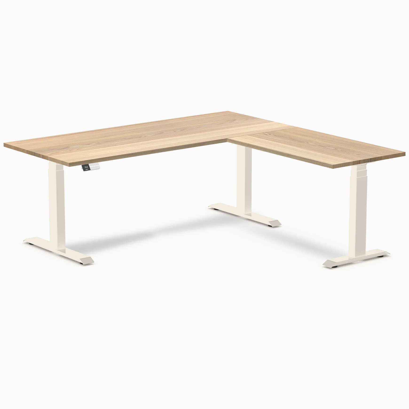 Desky Hardwood L-Shape Sit Stand Desk - Image 89