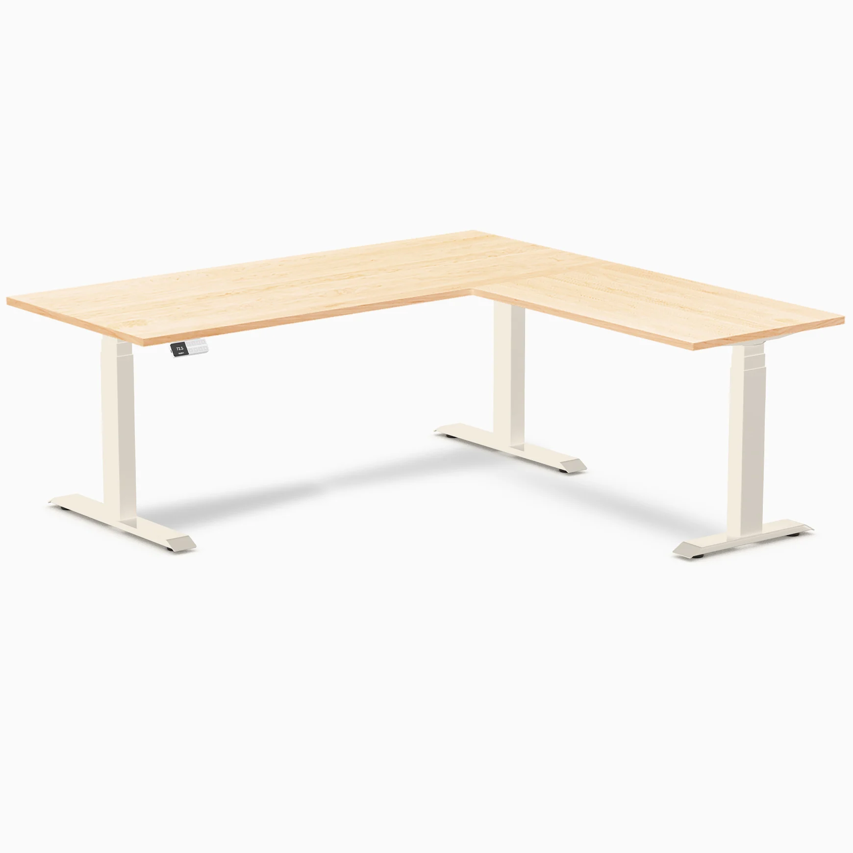 Desky Hardwood L-Shape Sit Stand Desk - Image 97