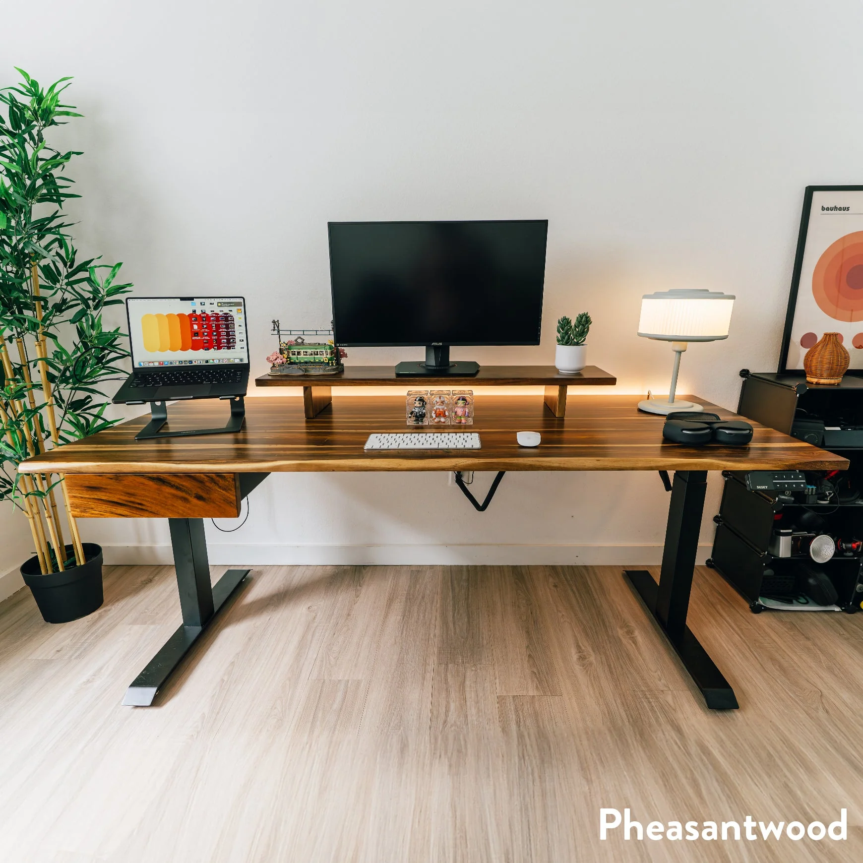 Desky Dual Hardwood Standing Desk With Drawer - Image 15